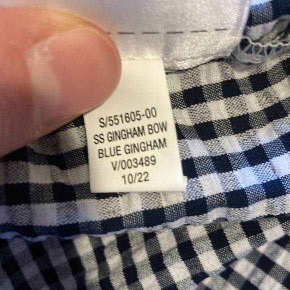 Old Navy 3T blue gingham shirt with bow tie - Picture 4 of 4